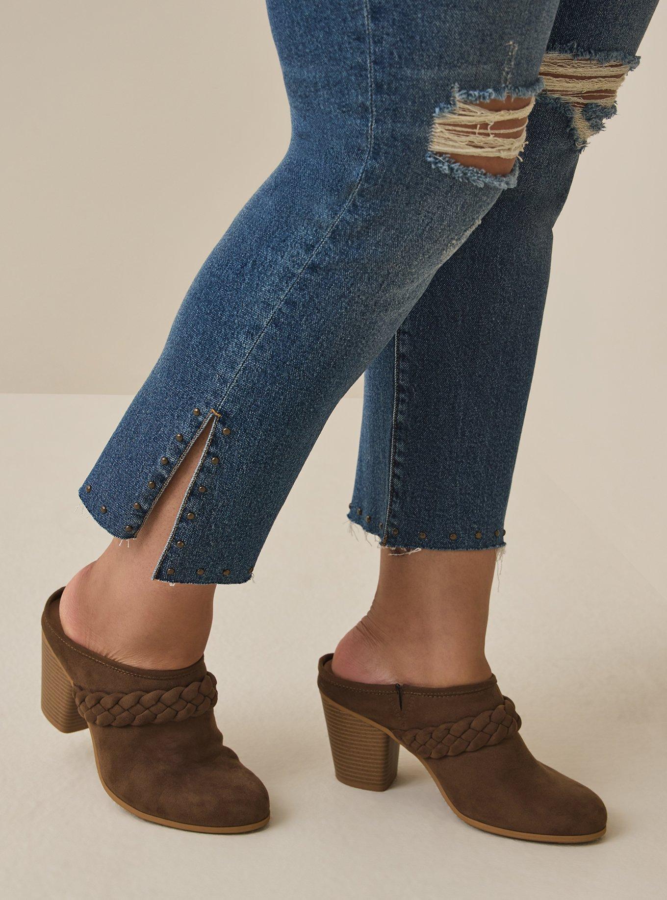 Straight Classic Denim High-Rise Studded Jean