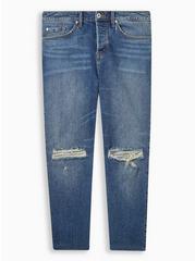 Plus Size Straight Classic Denim High-Rise Studded Jean, JACKPOT, hi-res