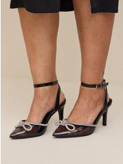 Plus Size Embellished Bow Pointed Toe Heel (WW), BLACK, alternate