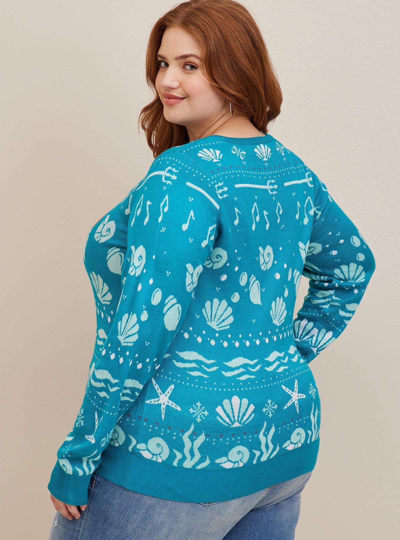 Plus Size - Disney's The Little Mermaid Ariel Pullover Fair Isle Sweater -  Torrid