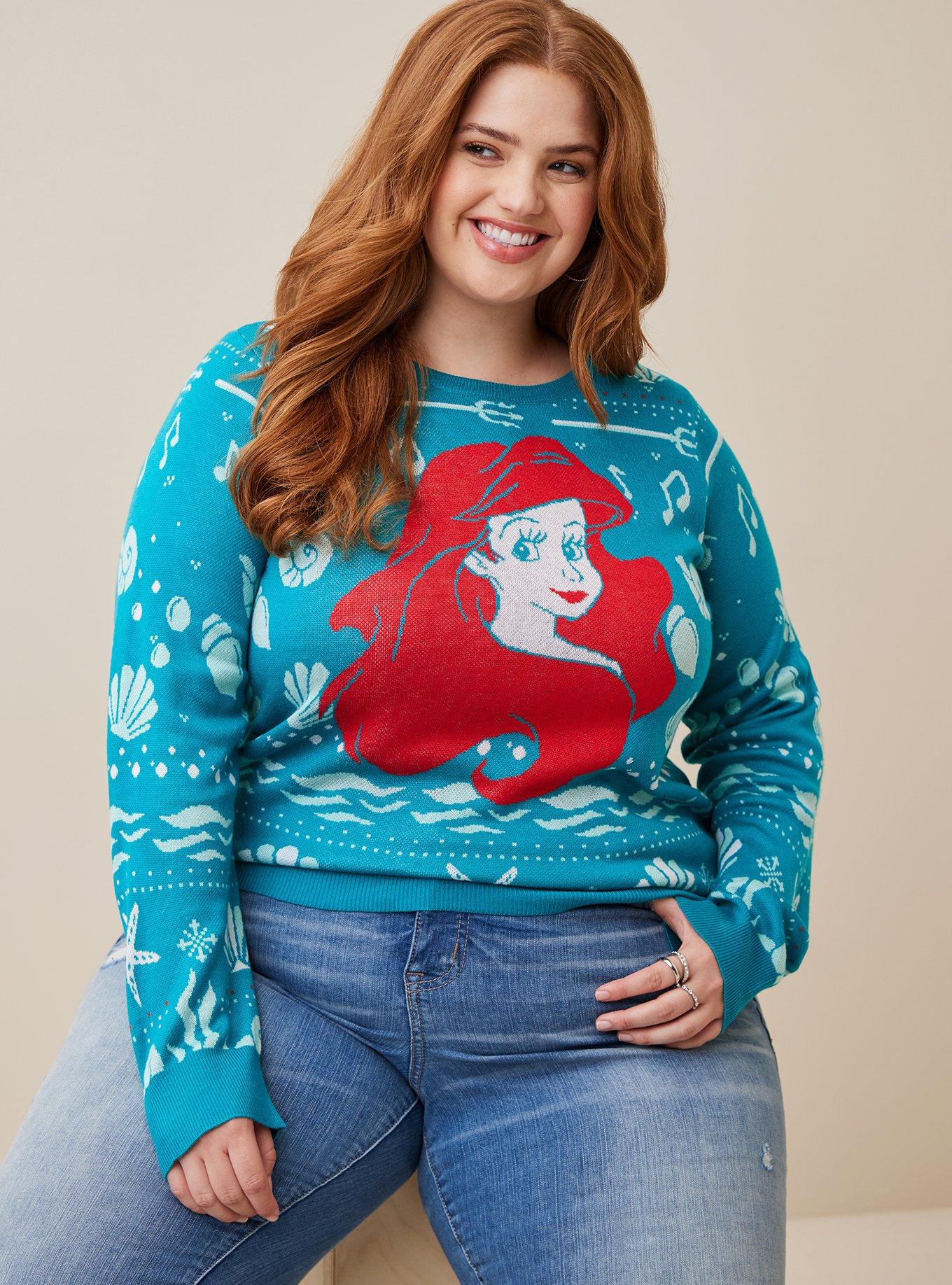 Plus Size - Disney's The Little Mermaid Ariel Pullover Fair Isle Sweater -  Torrid