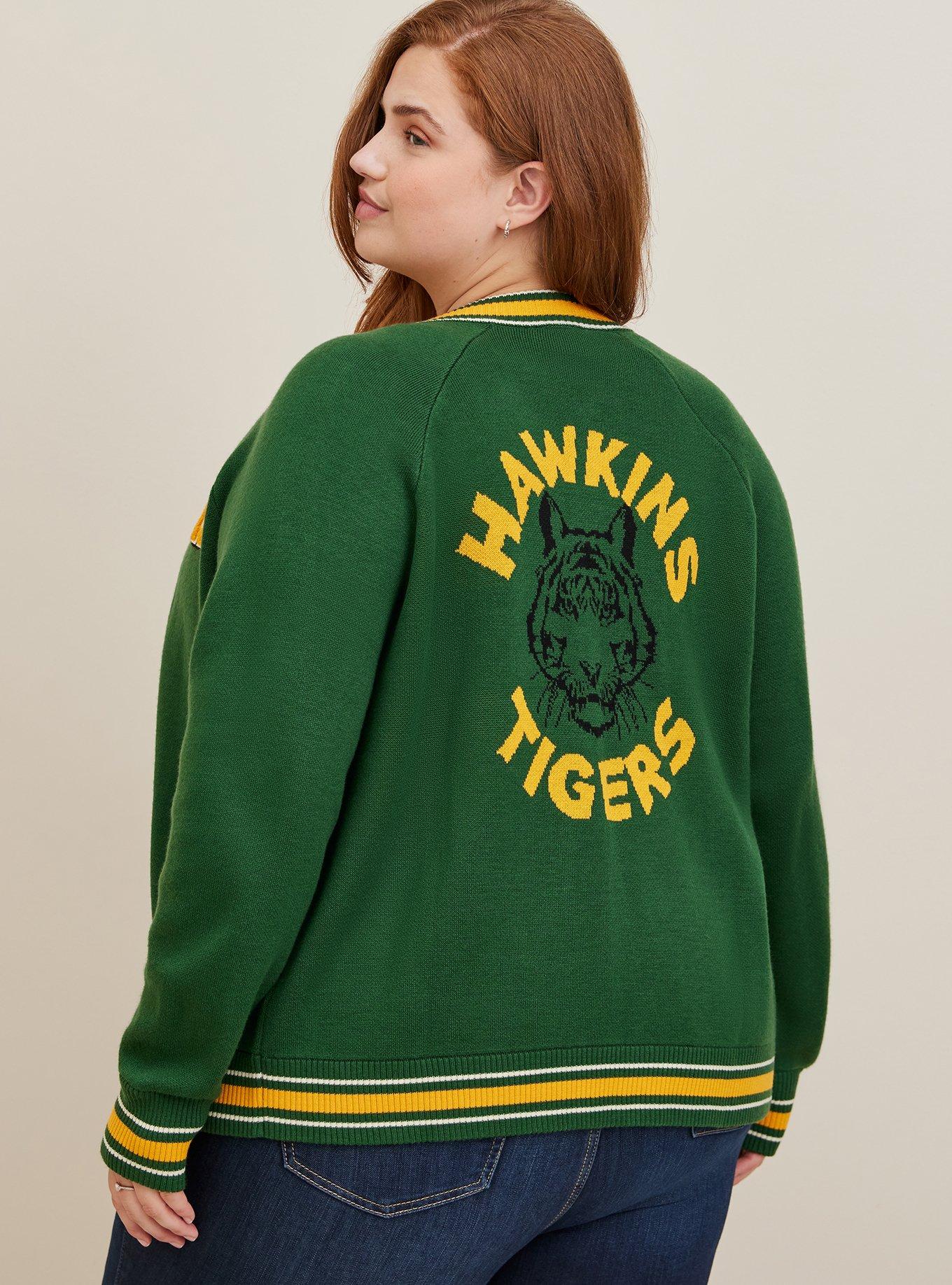 Stranger Things 4 Hawkins High School Green Logo Pullover Hoodie