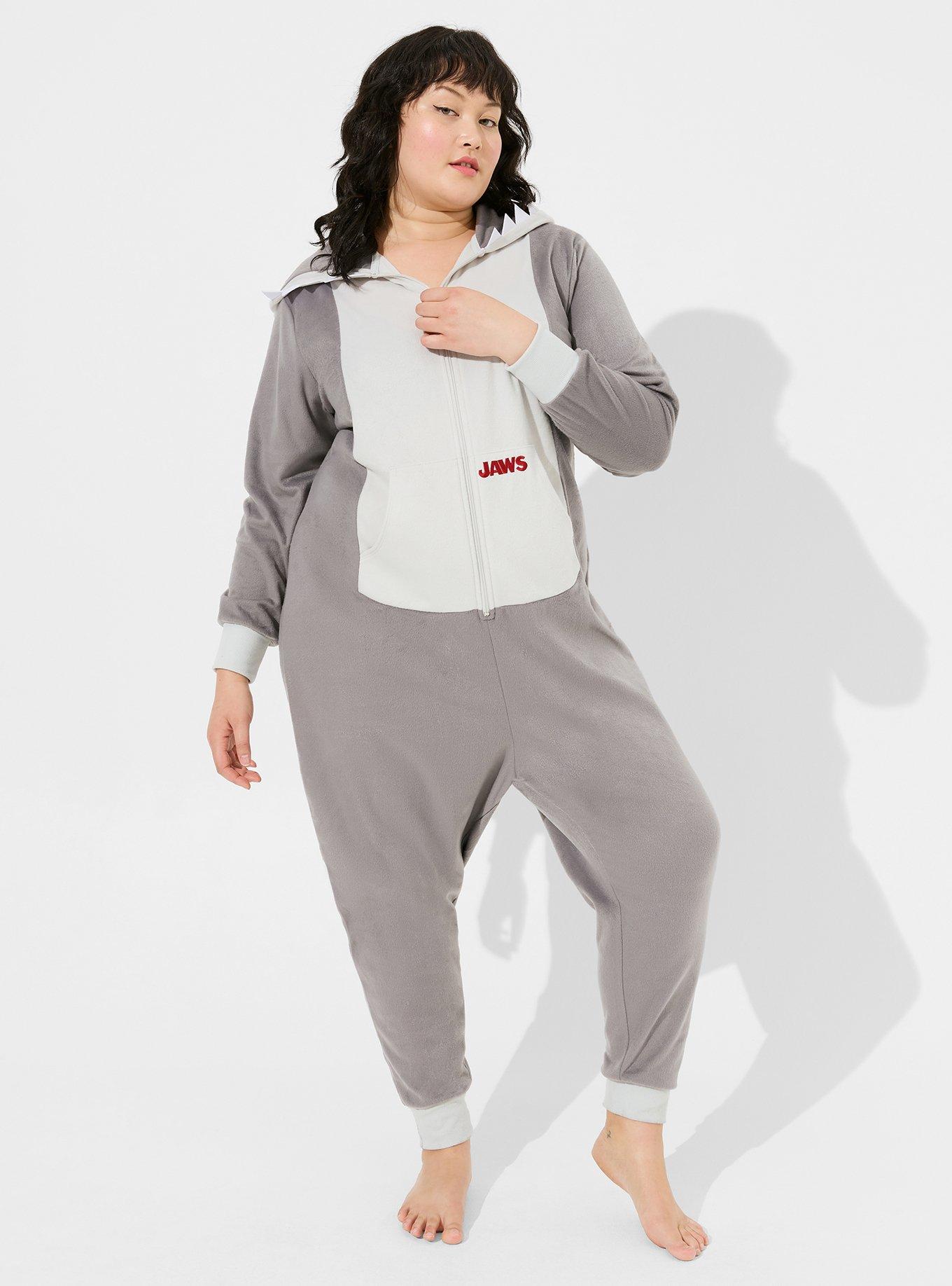 Plus Size - Jaws Fleece Onesie - Torrid