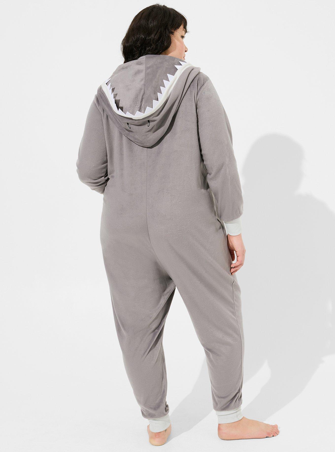 Plus Size - Jaws Fleece Onesie - Torrid