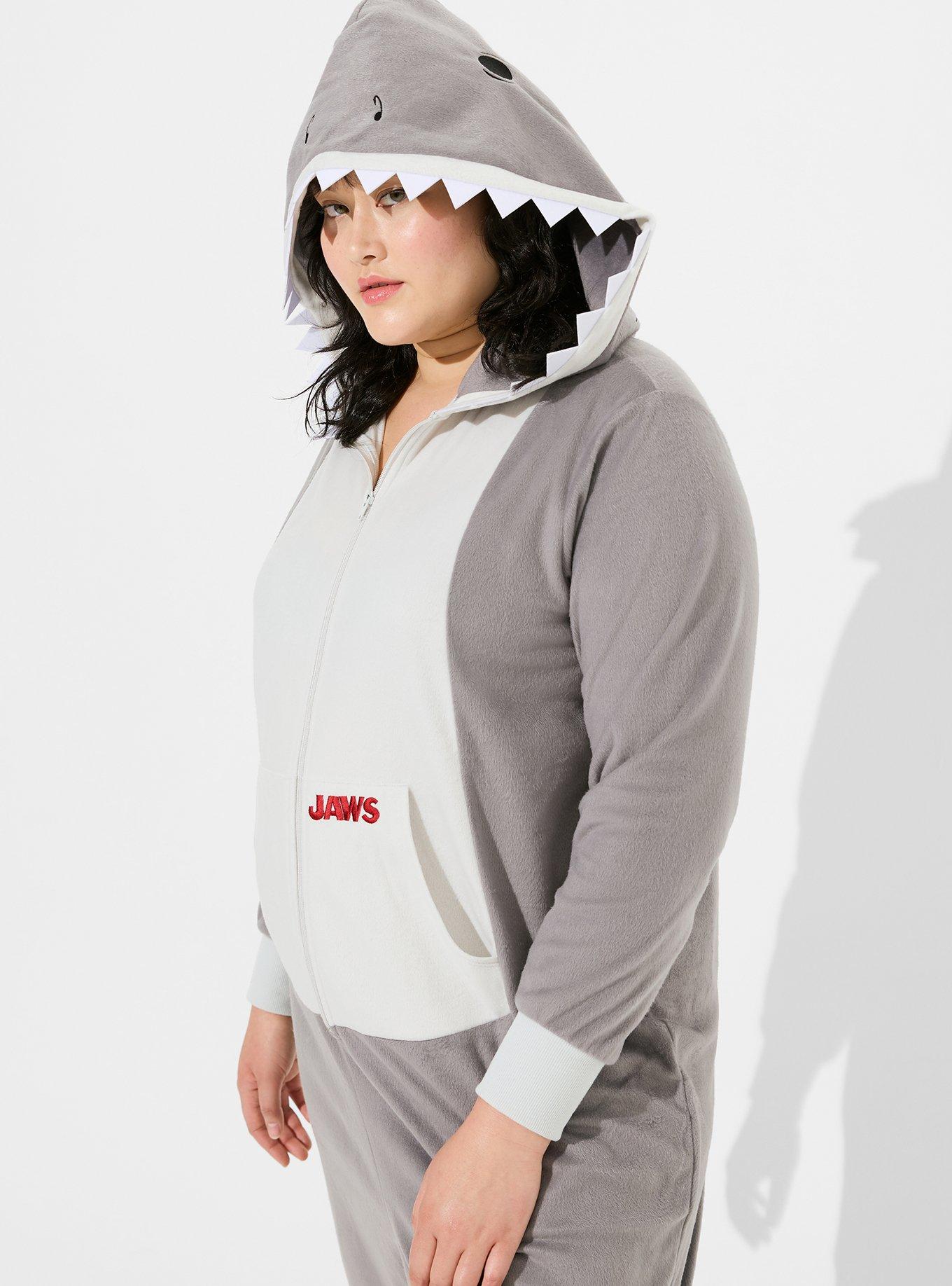 Plus Size - Jaws Fleece Onesie - Torrid