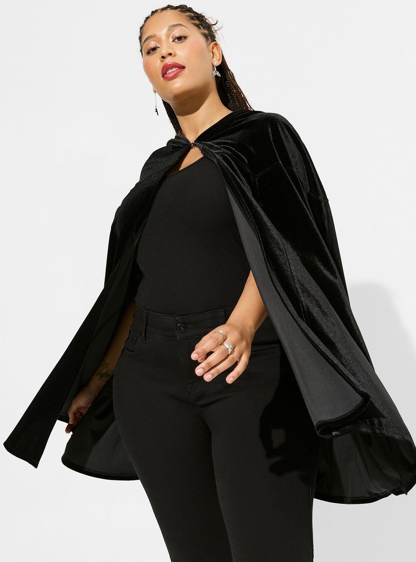 Short Velvet Cloak with Hood