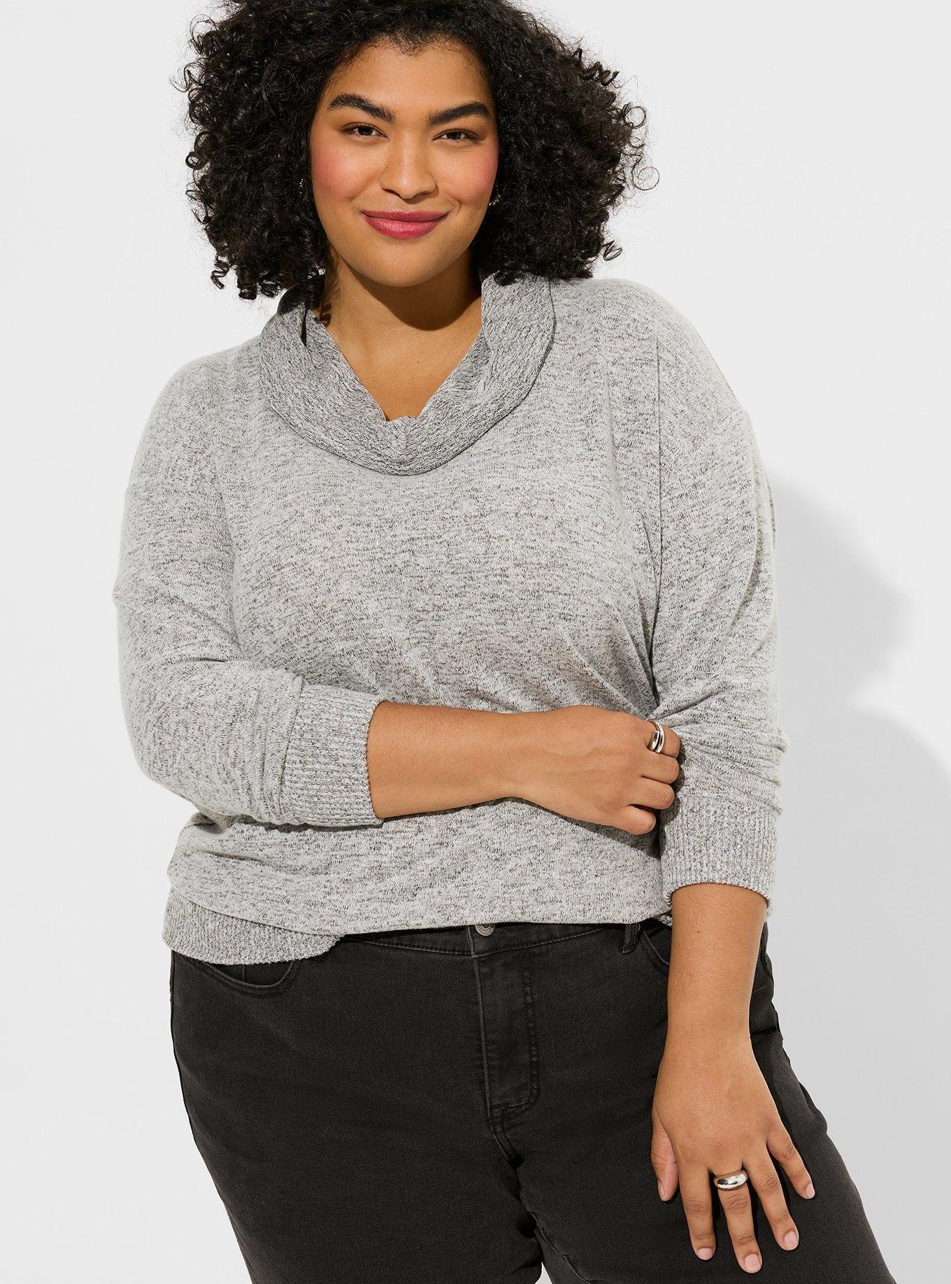 Cowl neck sweatshirt plus hot sale size