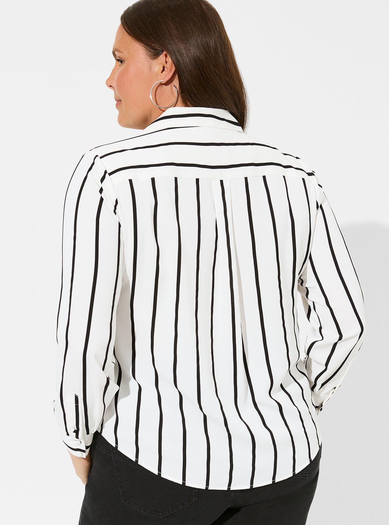 Plus Size - Madison Crepe De Chine Button-Front Long Sleeve Shirt 