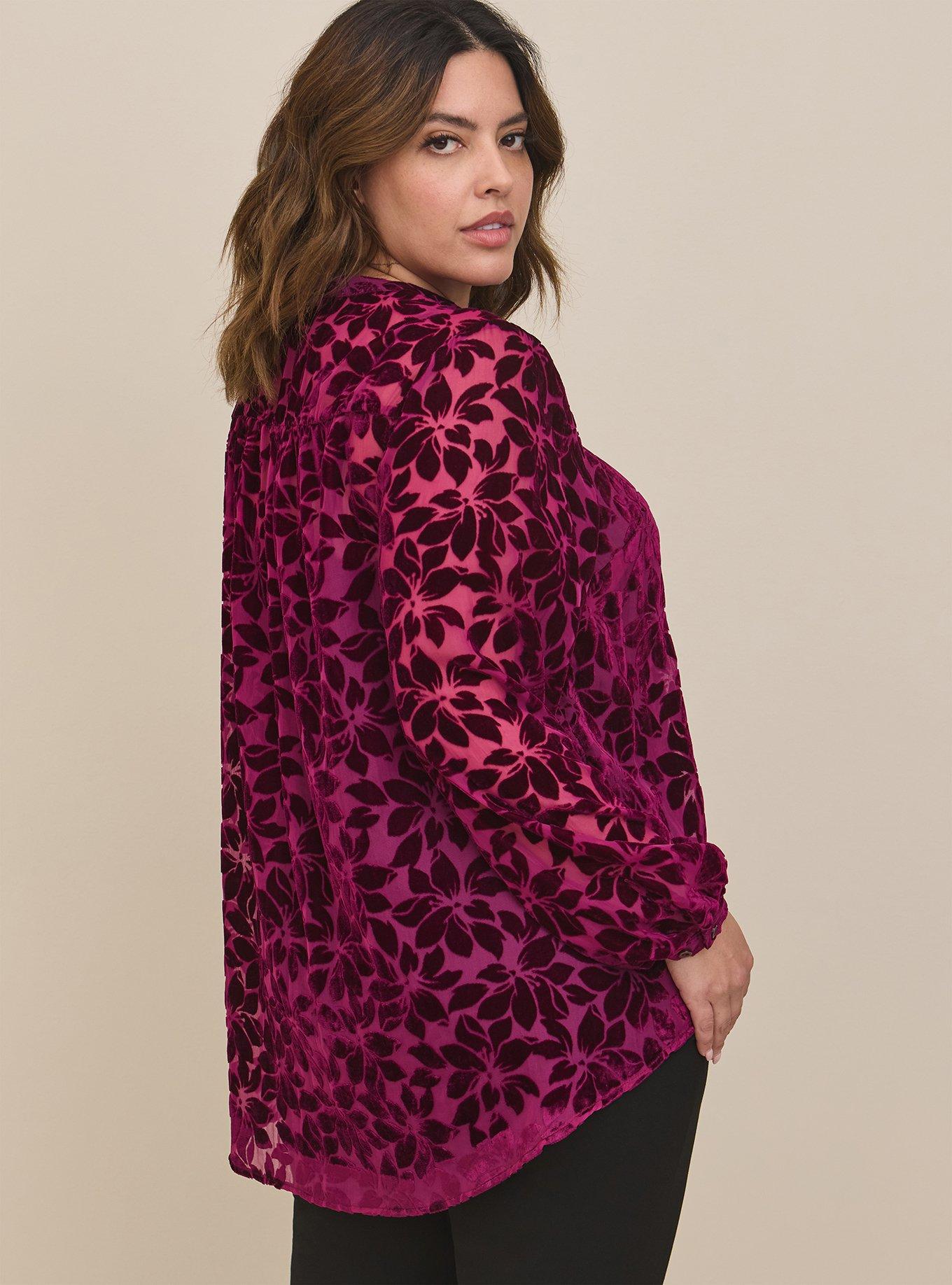 Plus Size - Burn Out Velvet Blazer - Torrid