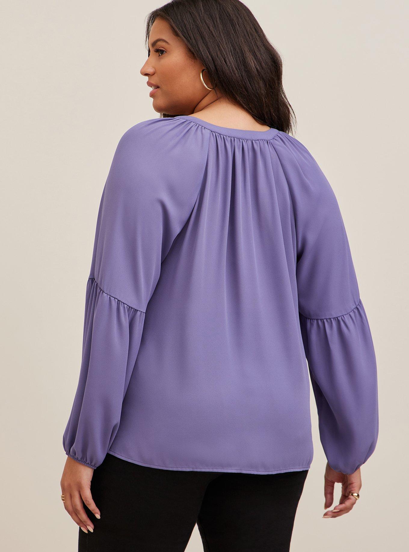 Georgette Puff Sleeve Peasant Blouse