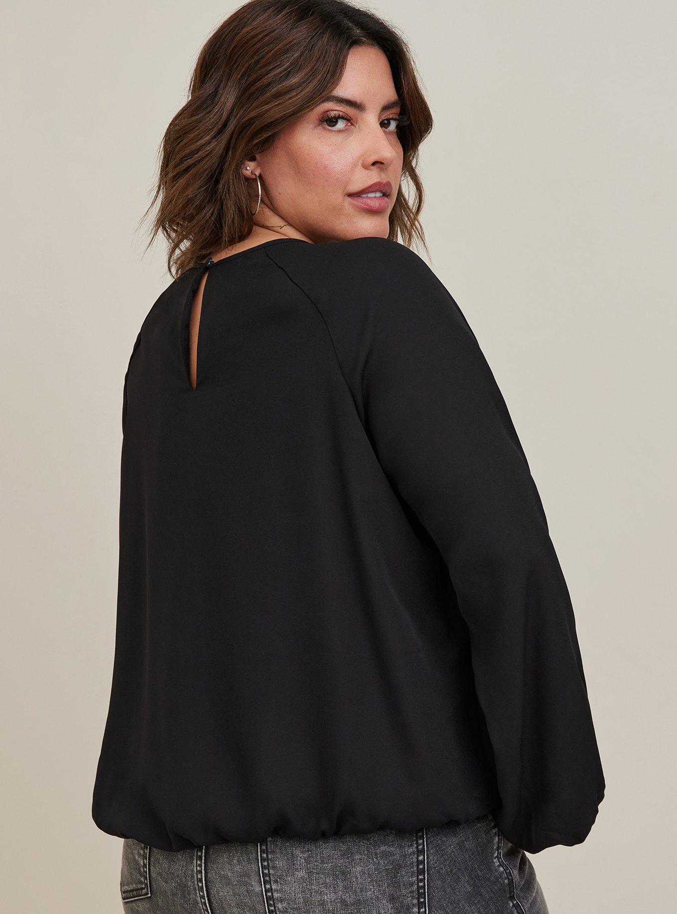 Plus Size Georgette Bubble Hem Blouse Torrid