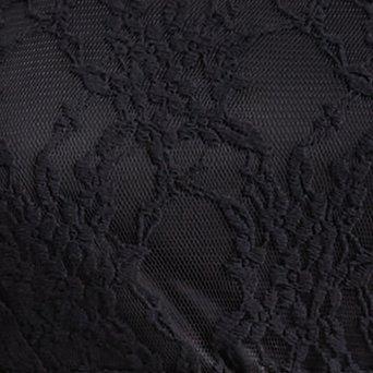 Plus Size Peplum Lace Bell Sleeve Top, DEEP BLACK, swatch
