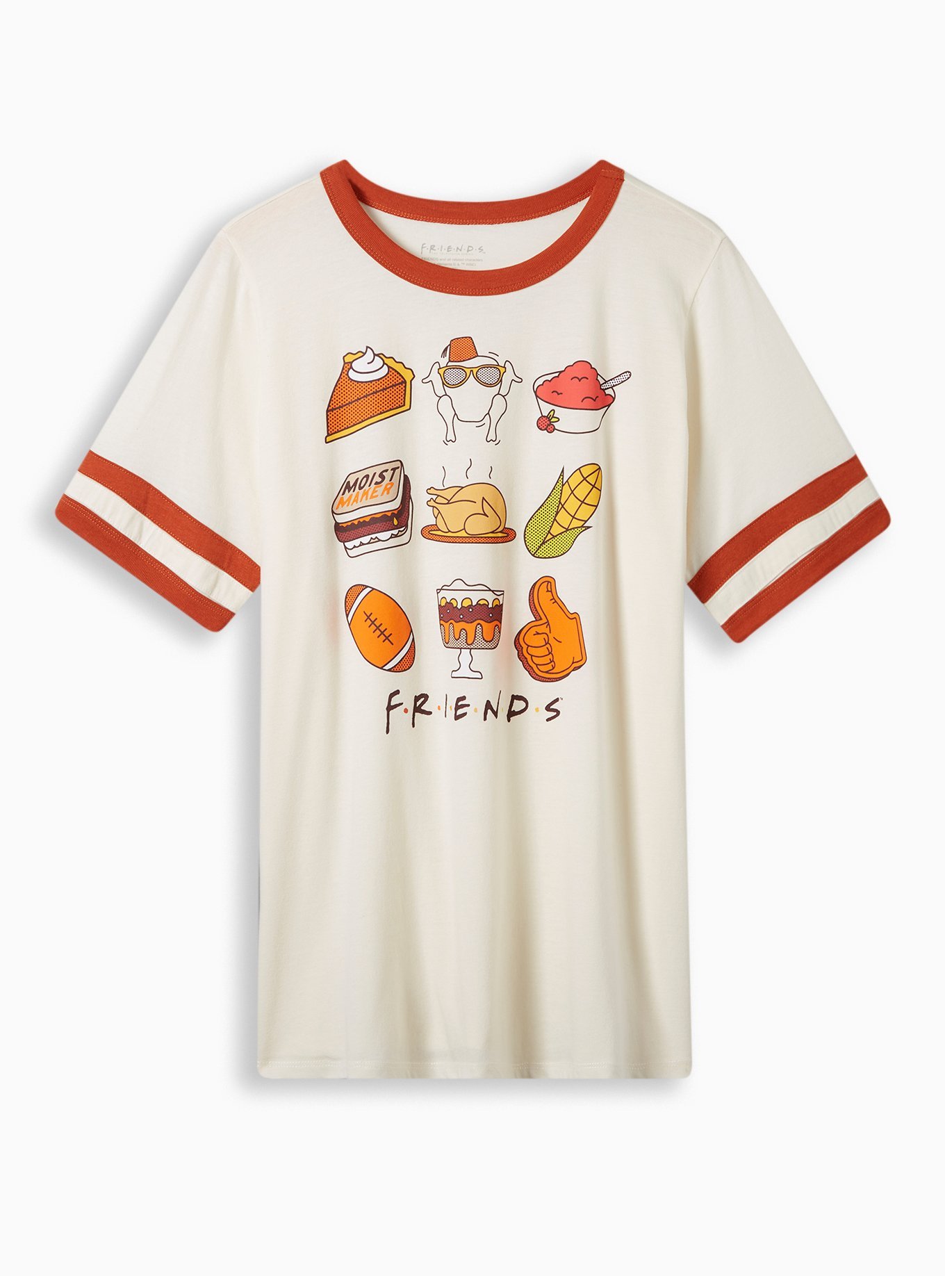 Plus Size - Friends Thanksgiving Classic Fit Cotton Crew Neck Ringer ...