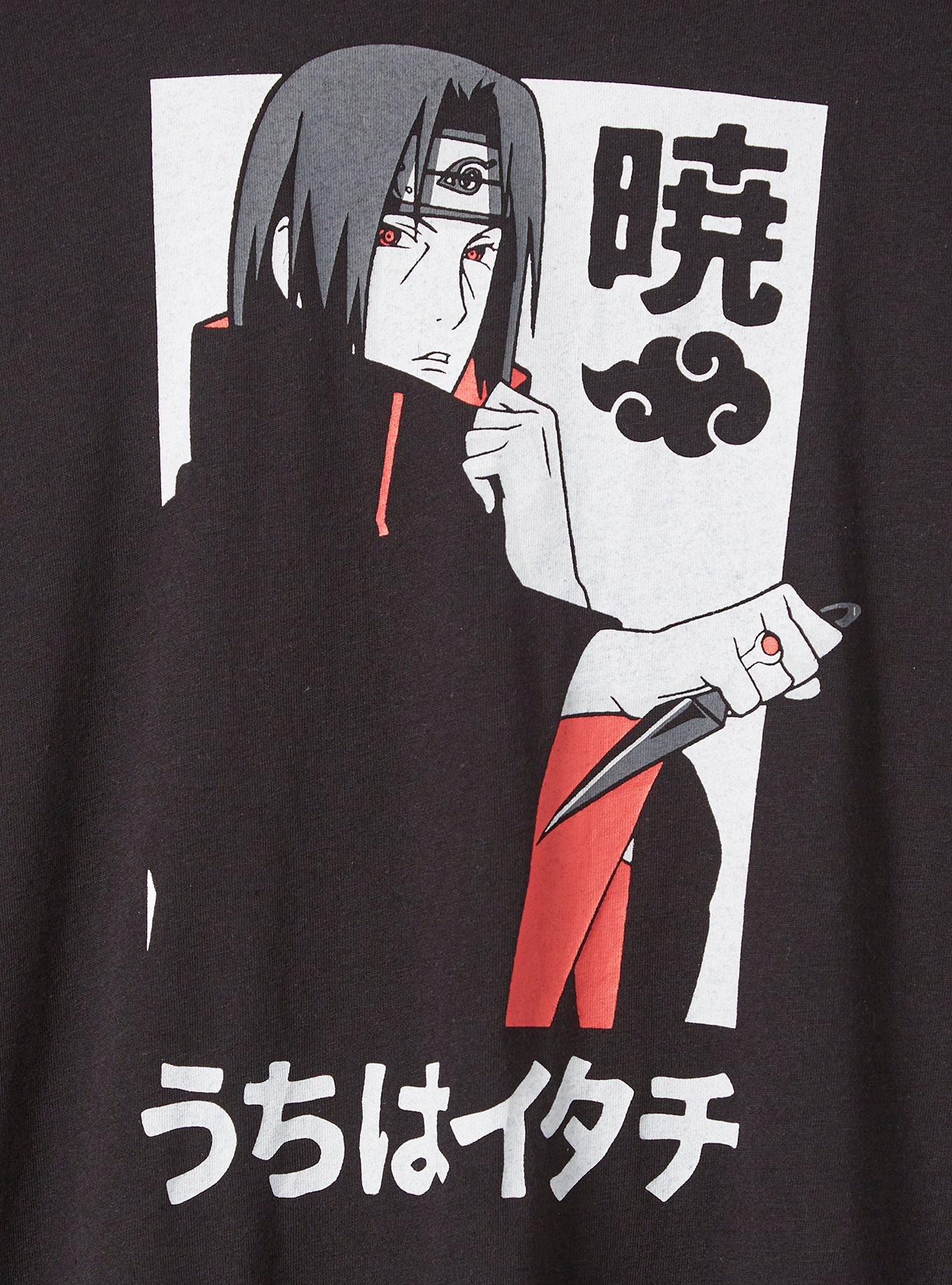 Plus Size Naruto Itachi Classic Fit Cotton Scoop Neck Long Sleeve Tee, DEEP BLACK, alternate