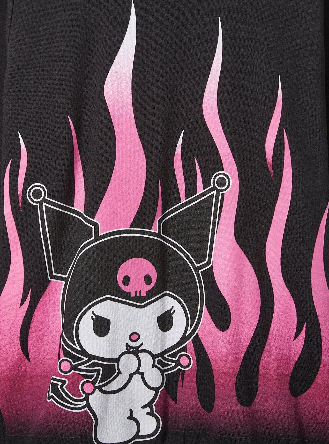 Plus Size - Kuromi Flames Cozy fleece Crew Neck Sweatshirt - Torrid