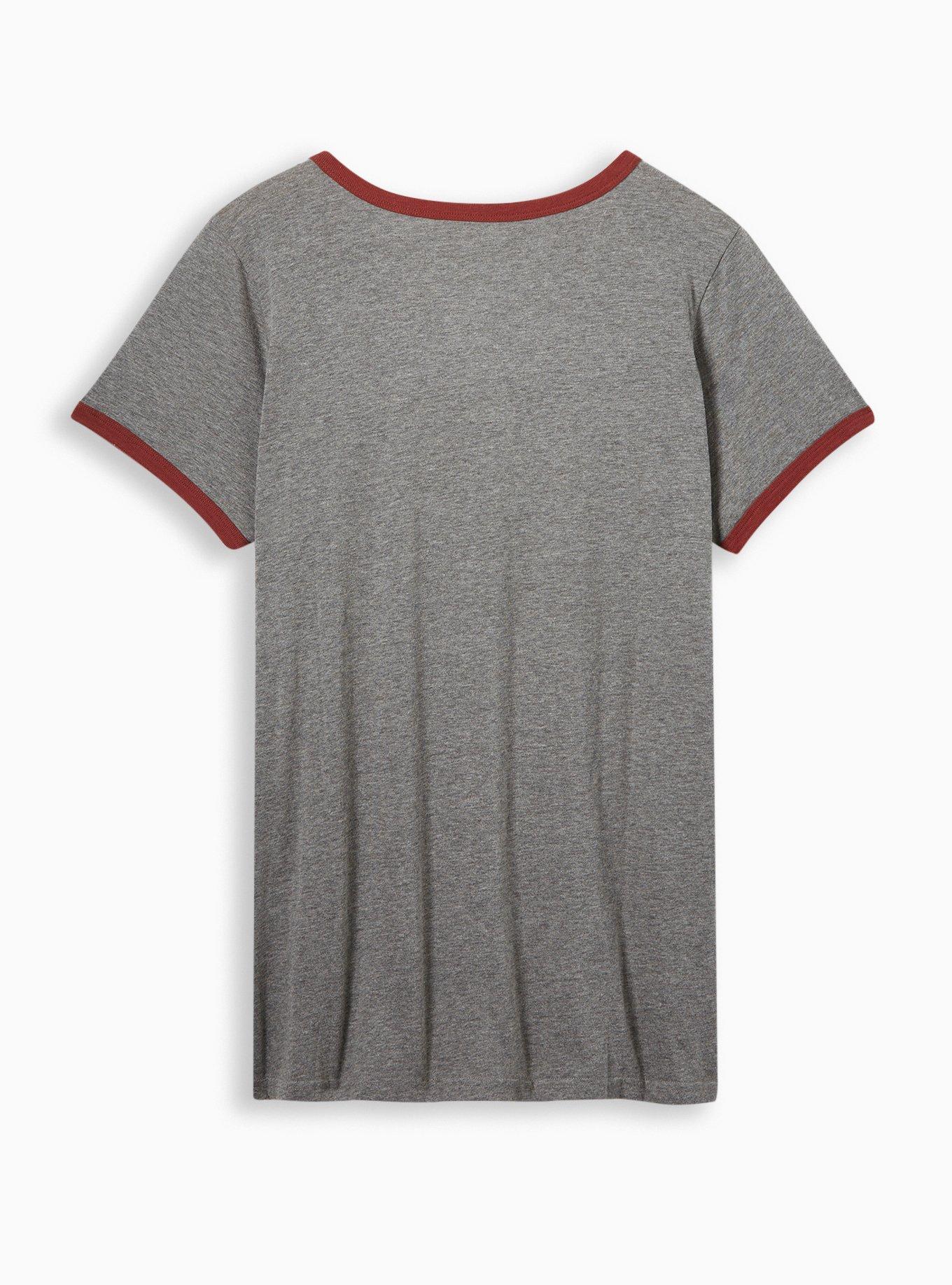 Plus Size Gilmore Girls Luke's Diner Classic Fit Cotton Ringer Tee, MEDIUM HEATHER GREY, alternate