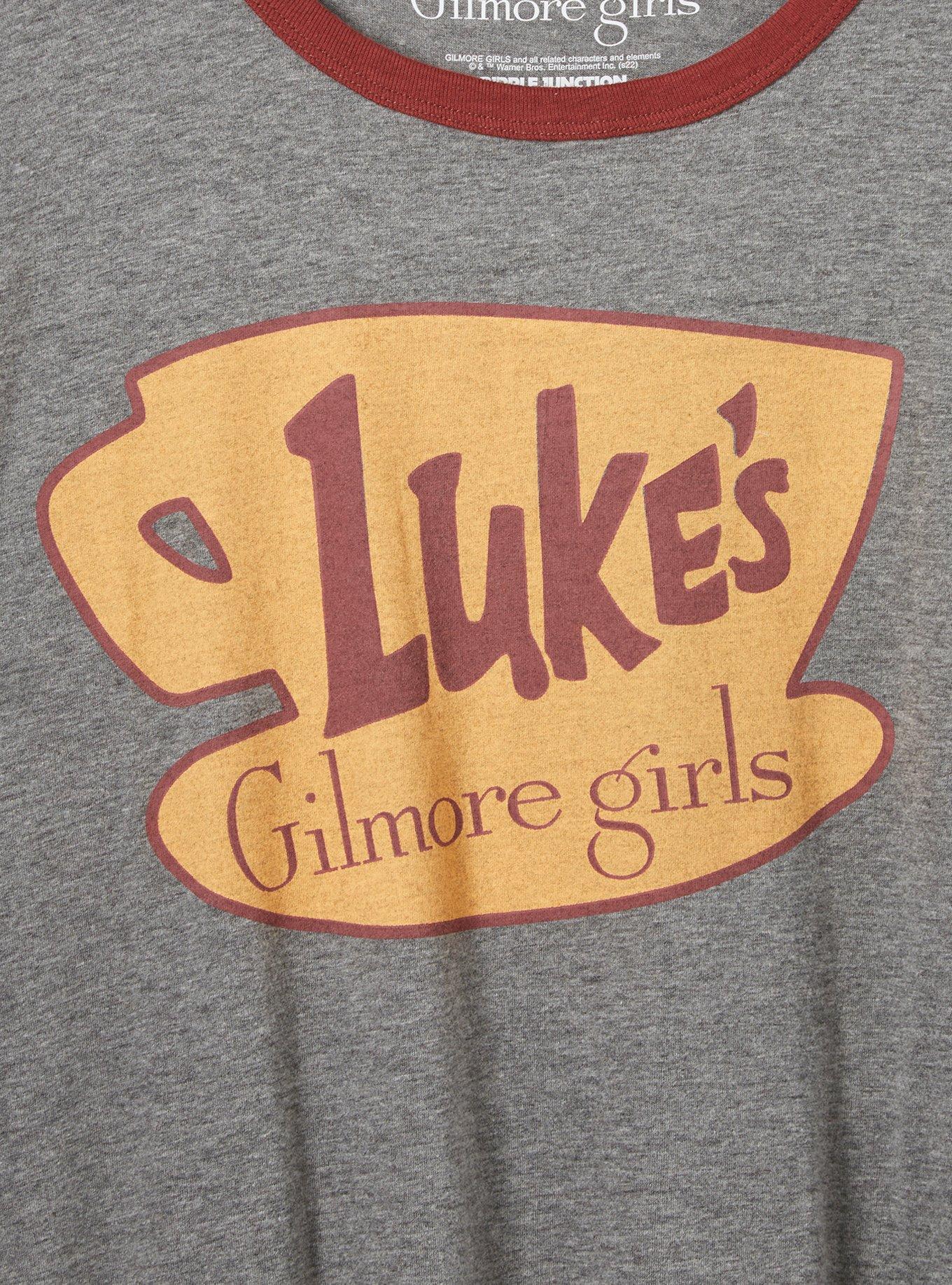 Plus Size Gilmore Girls Luke's Diner Classic Fit Cotton Ringer Tee, MEDIUM HEATHER GREY, alternate