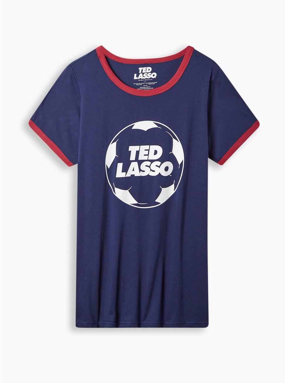 Ted Lasso Classic Fit Cotton Ringer Tee, NAVY, hi-res