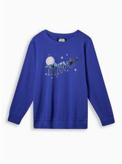  Star Wars Christmas Cozy Fleece Crew Neck Pullover Sweatshirt , BLUE, hi-res