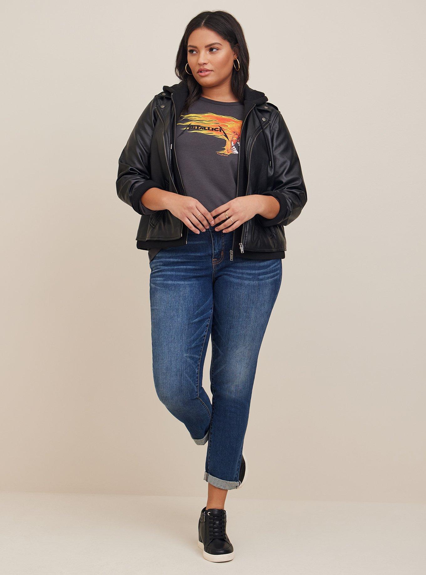 Plus Size Metallica Classic Fit Cotton Crew Neck Top, VINTAGE BLACK, alternate