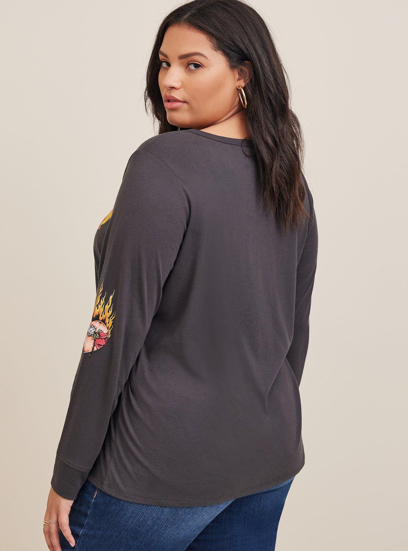 Plus Size Metallica Classic Fit Cotton Crew Neck Top, VINTAGE BLACK, alternate