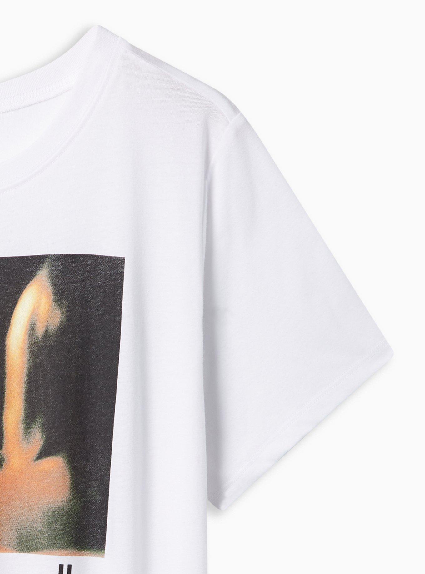 Plus Size Love Actually Classic Fit Cotton Crew Neck Top, BRIGHT WHITE, alternate