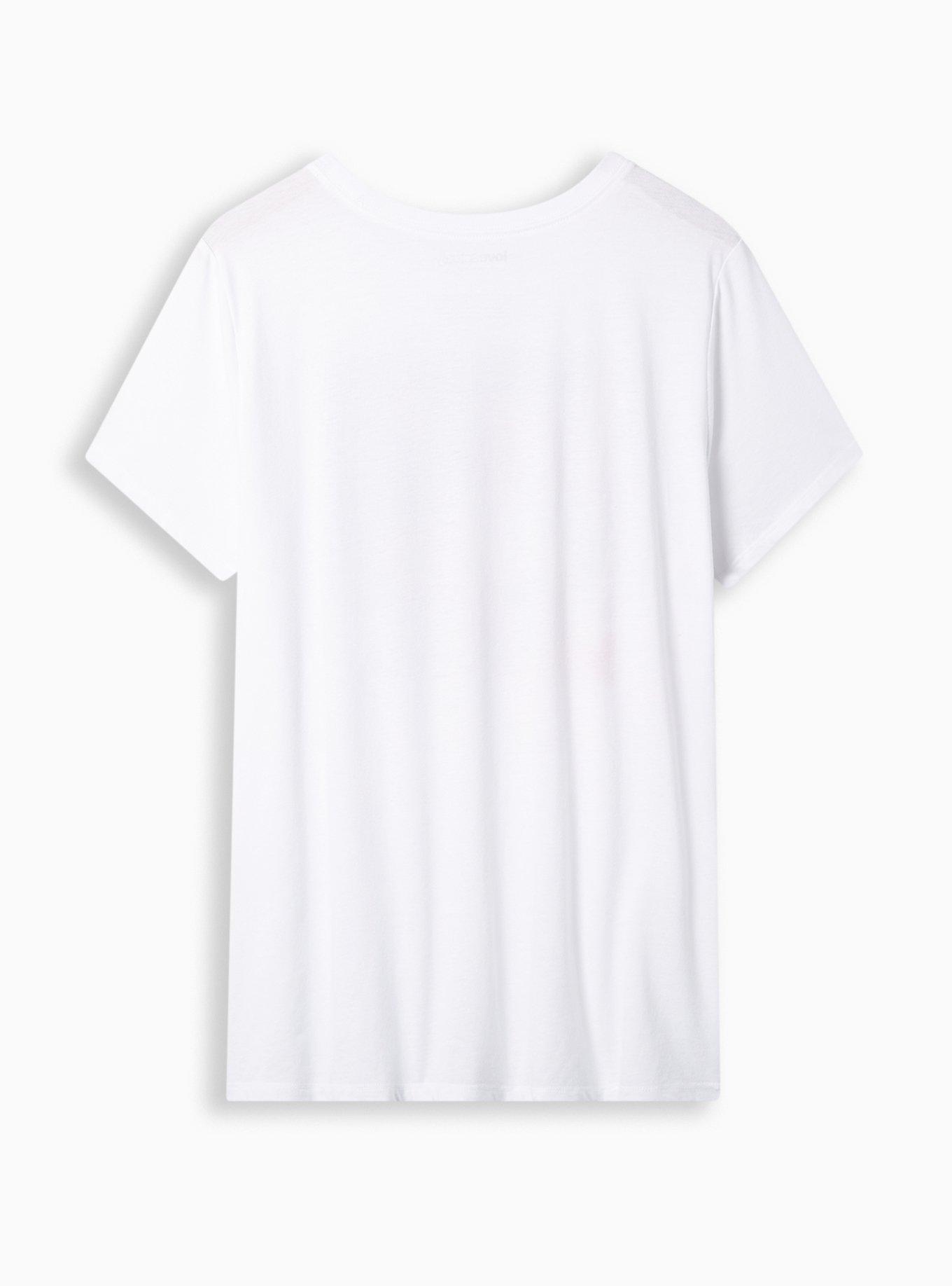 Plus Size Love Actually Classic Fit Cotton Crew Neck Top, BRIGHT WHITE, alternate