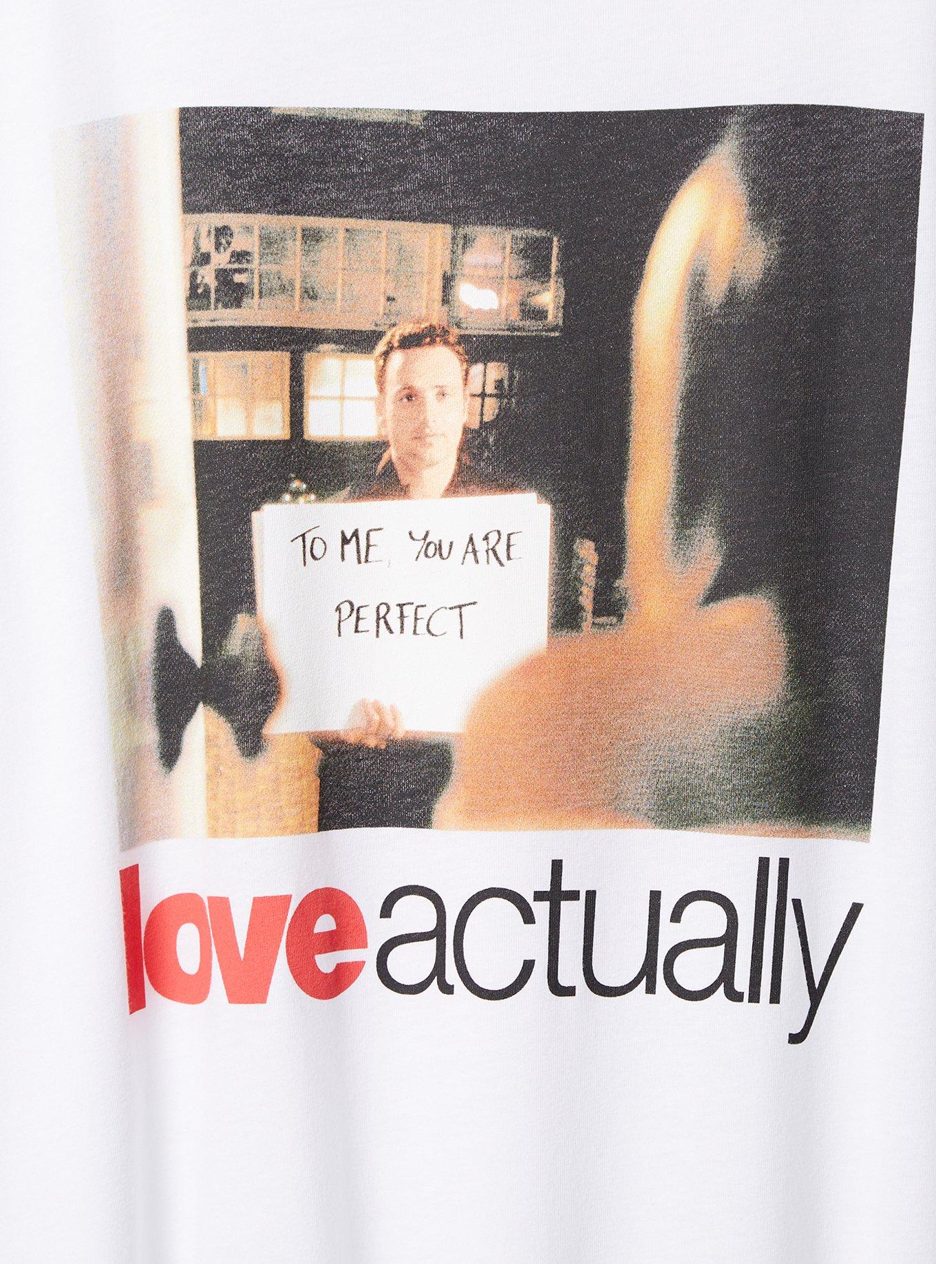 Plus Size Love Actually Classic Fit Cotton Crew Neck Top, BRIGHT WHITE, alternate