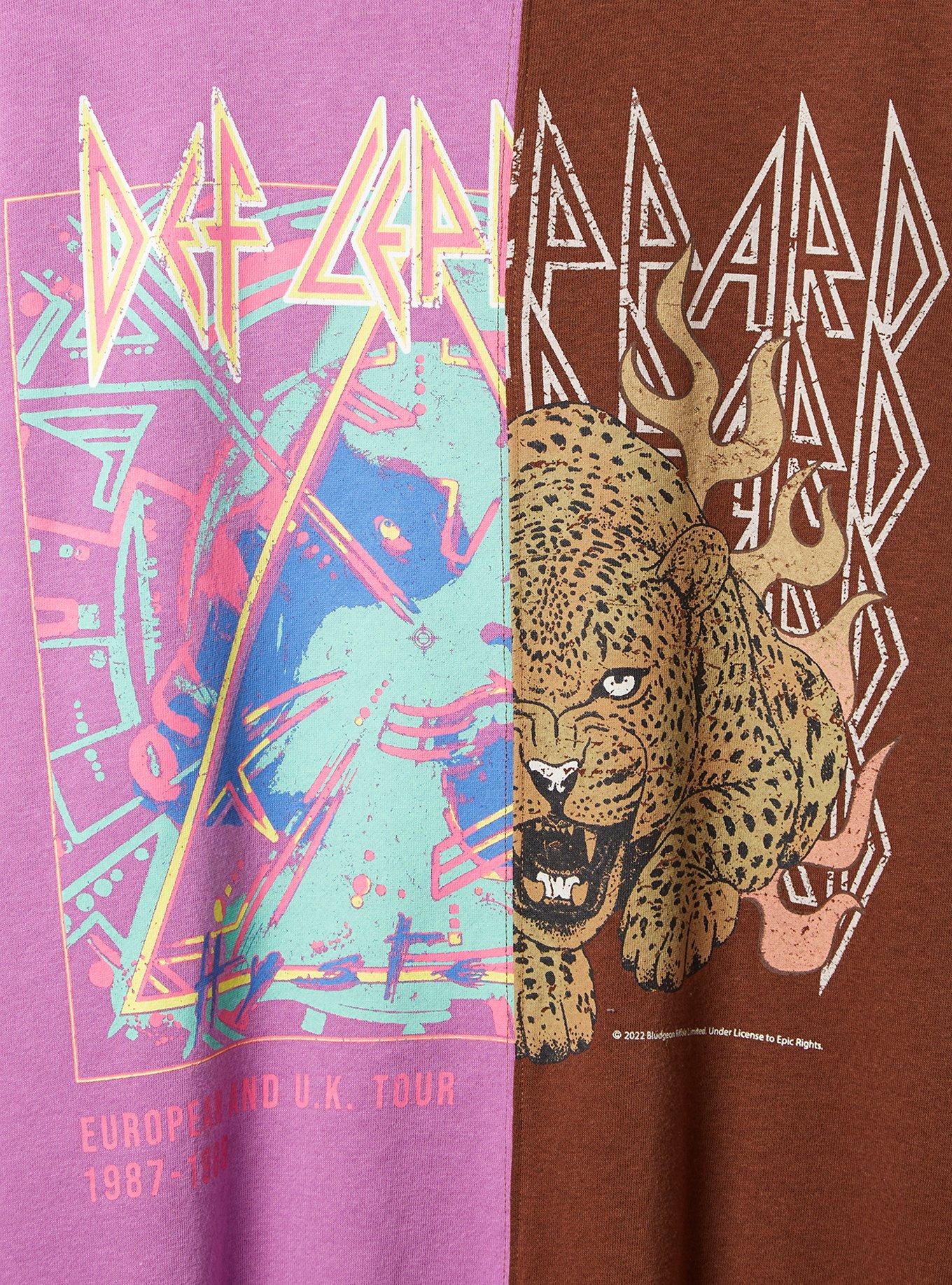 Def Leppard Cozy Fleece Crew Neck Split Sweatshirt, MULTI, alternate