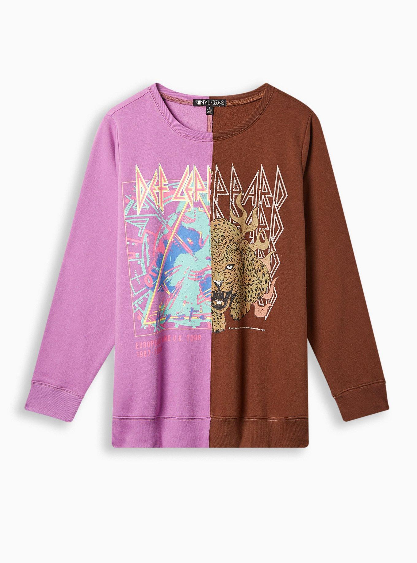 Def Leppard Cozy Fleece Crew Neck Split Sweatshirt, MULTI, hi-res