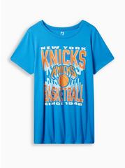 NBA New York Knicks Classic Fit Cotton Crew Neck Tee, BLUE, hi-res