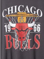 NBA Chicago Bulls Fit Cotton Crew Neck Tee, VINTAGE BLACK, alternate