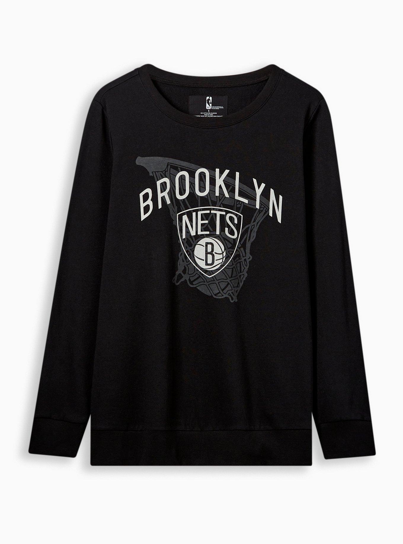 Plus Size NBA Brooklyn Nets Cozy Fleece Crew Neck Sweatshirt Torrid