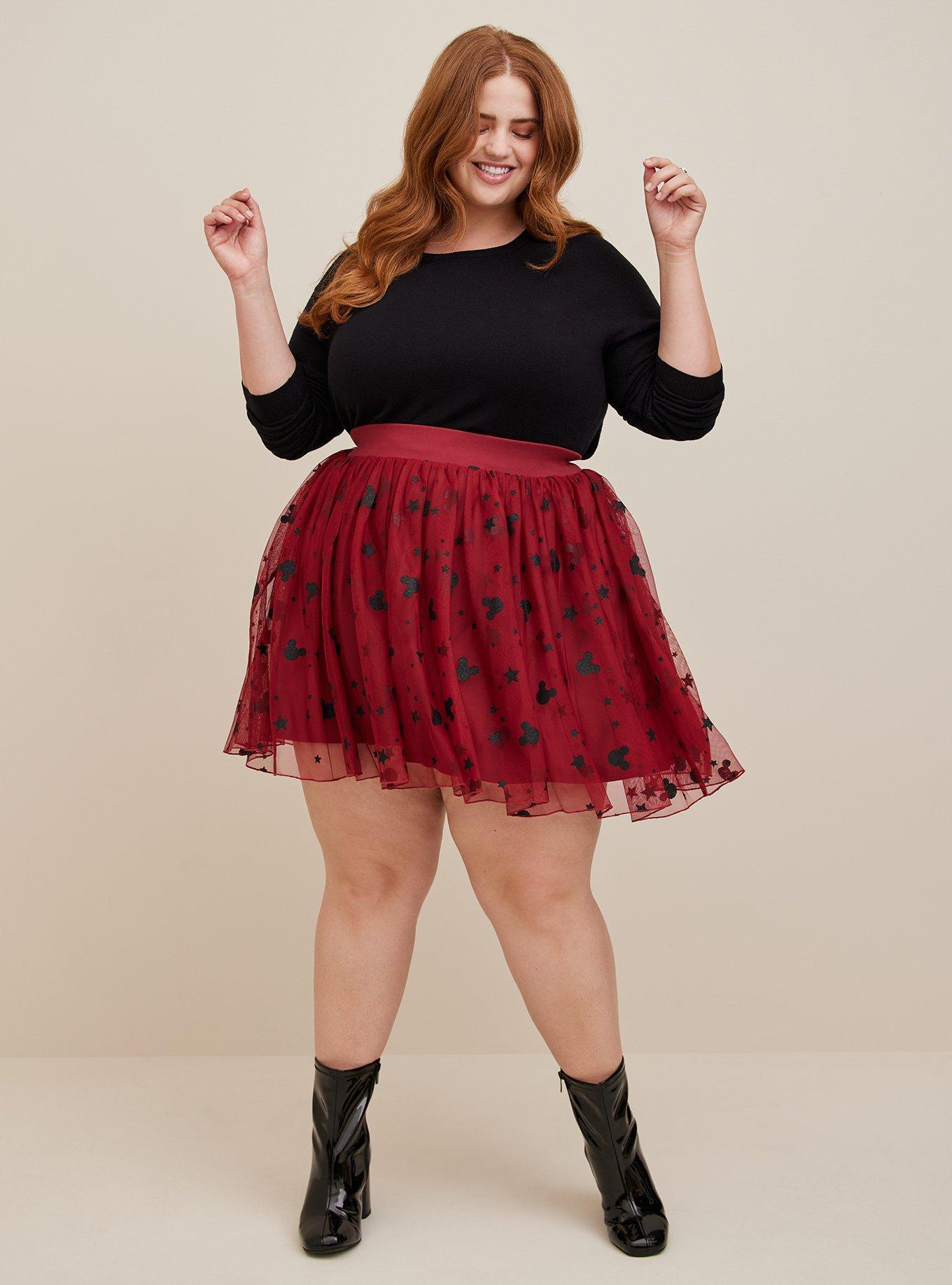 Plus Size - Disney Mickey Polka Dot Mini Tulle Skater Skirt - Torrid