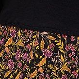 Mini Sweater Knit & Challis Woven Dress, FLORAL BLACK, swatch