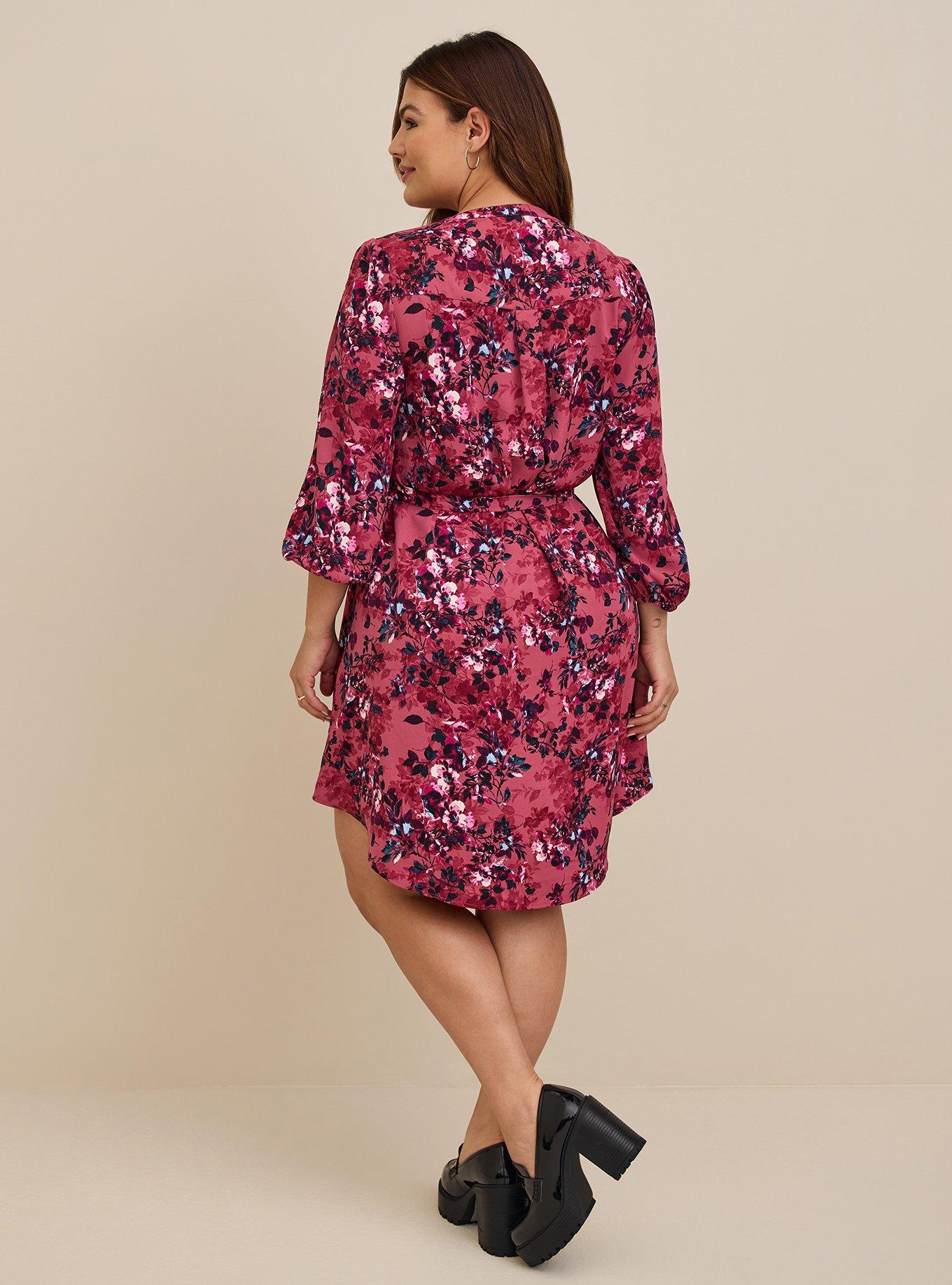 Plus Size - Mini Studio Crepe de Chine Shirt Dress - Torrid