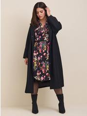 Plus Size Mini Studio Crepe de Chine Shirt Dress, TRANCE FLORAL BLACK, alternate