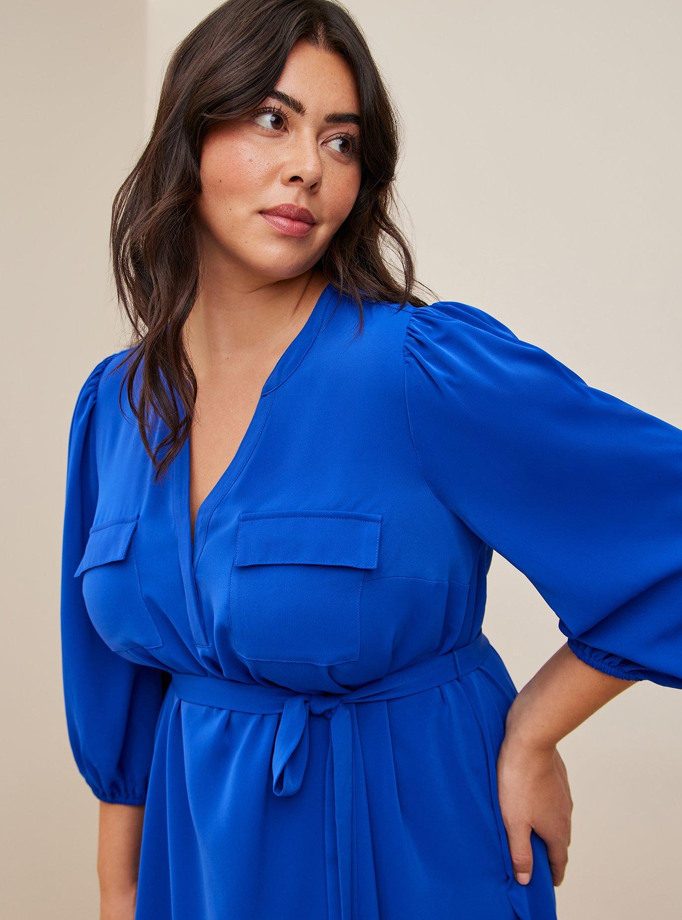 Plus Size - Mini Studio Crepe de Chine Shirt Dress - Torrid
