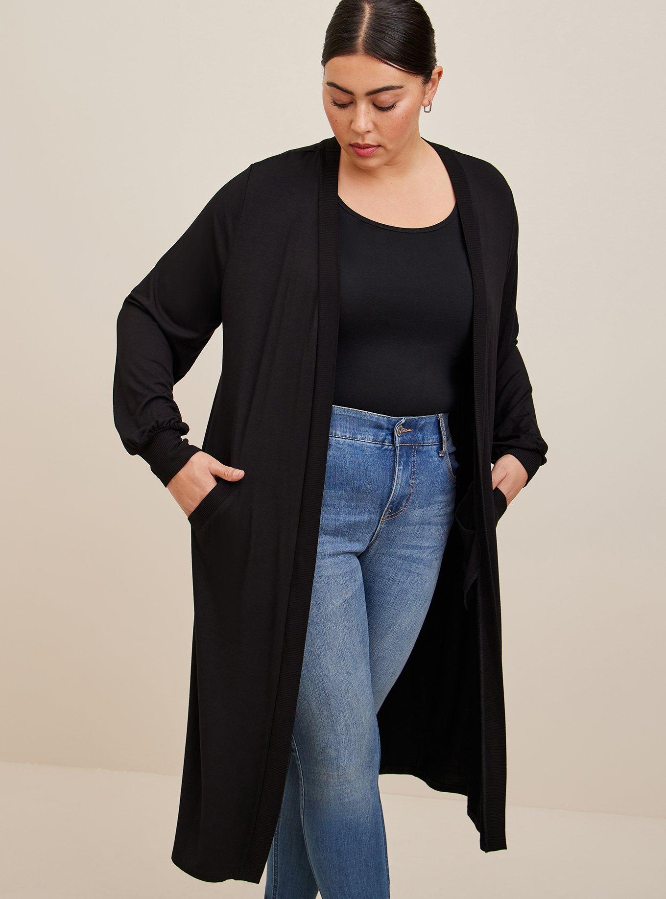 Plus Size - Super Soft Duster Open Front Balloon Sleeve Duster - Torrid