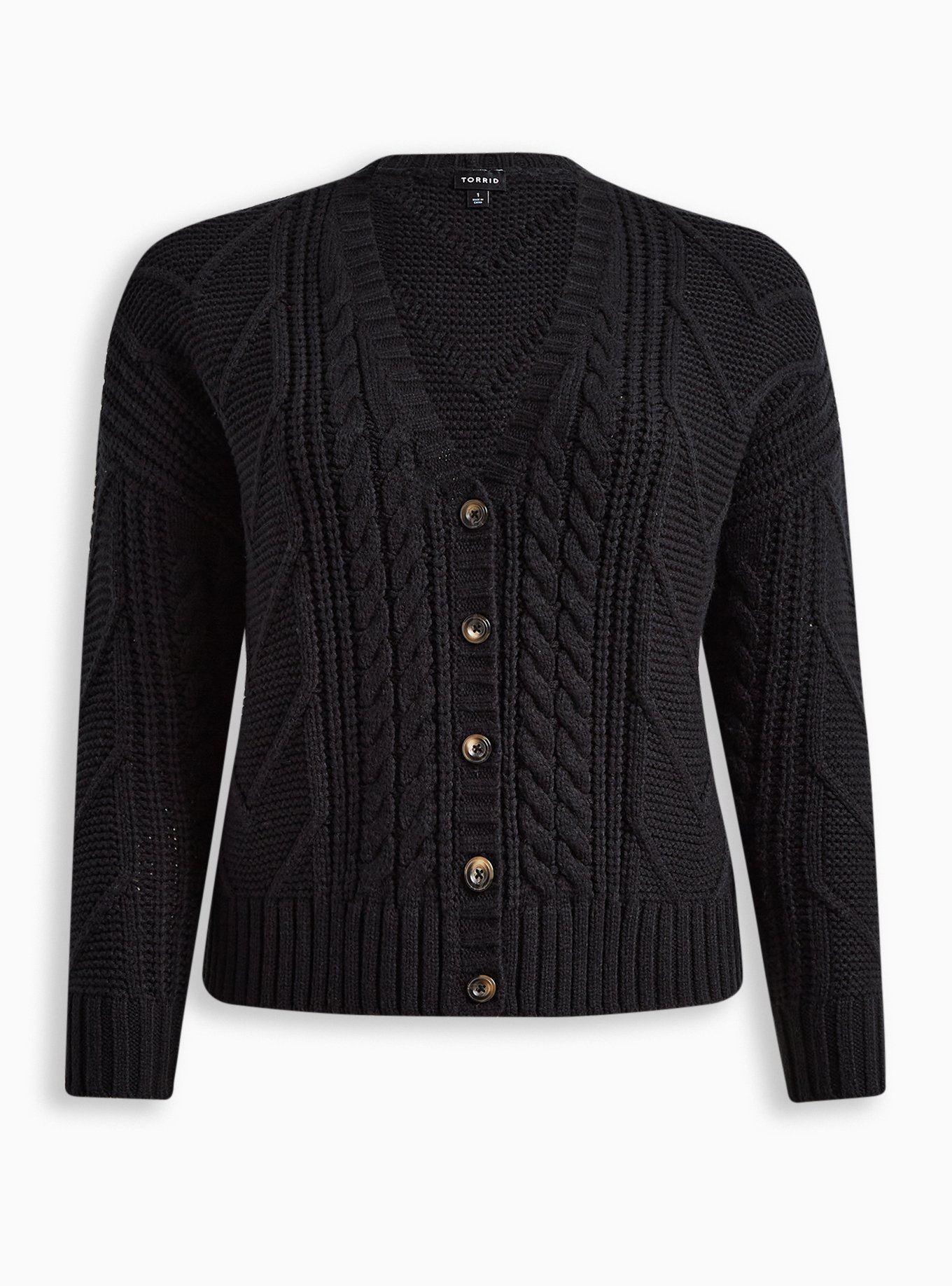 Plus Size - Cable Cardigan V-Neck Sweater - Torrid