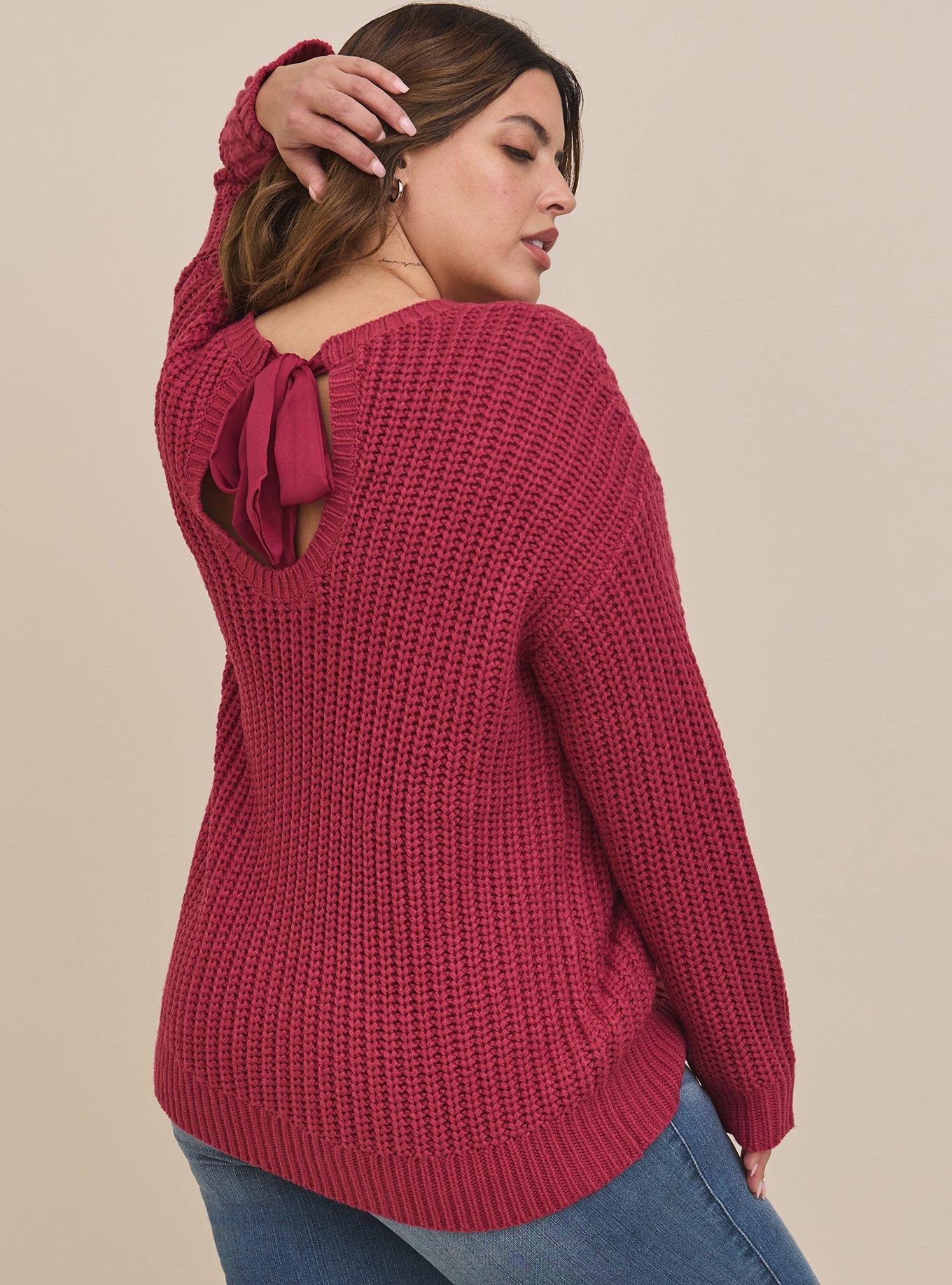 Cable Pullover Tie Back Sweater