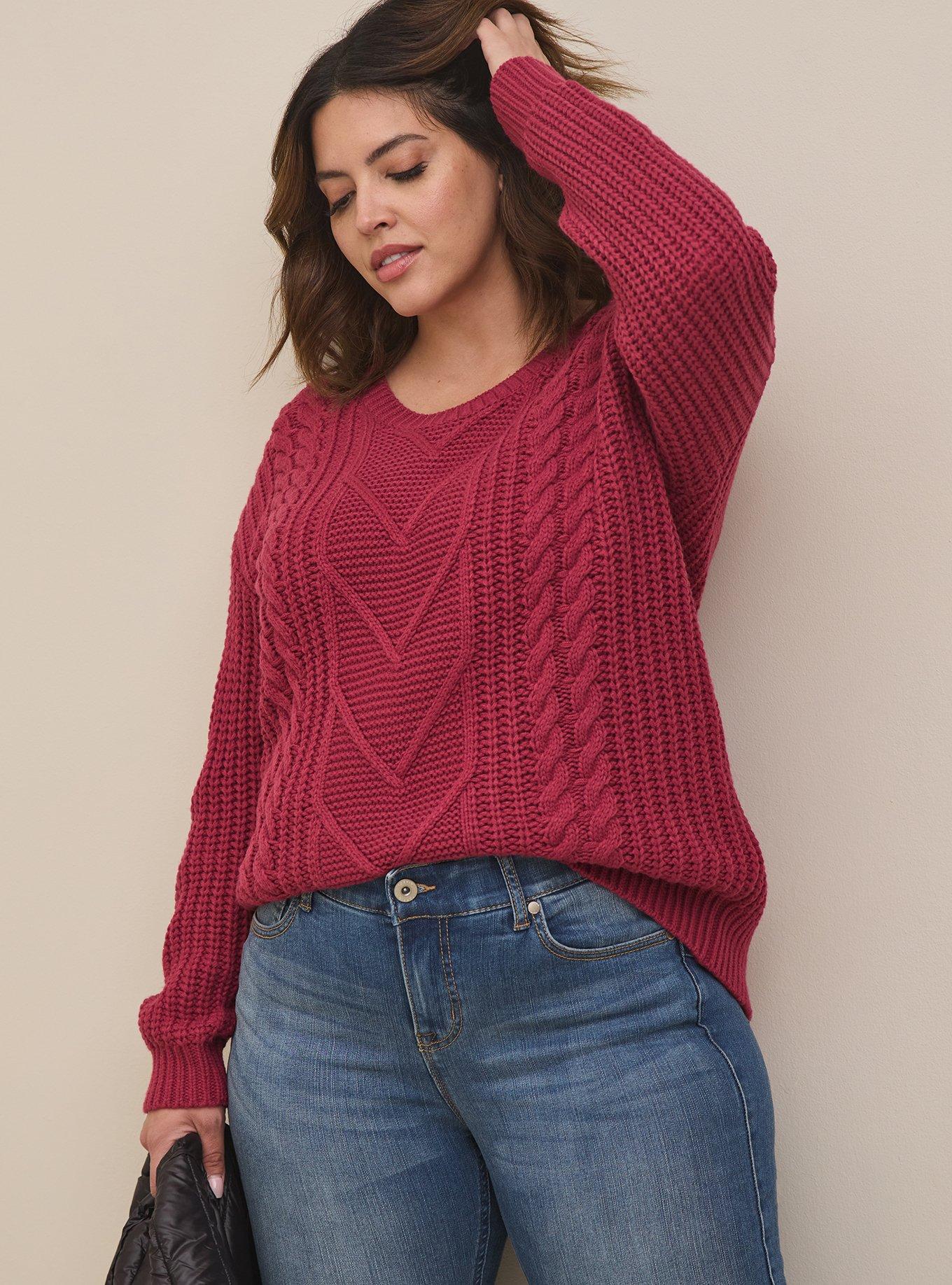 Plus Size - Cable Pullover Tie Back Sweater - Torrid