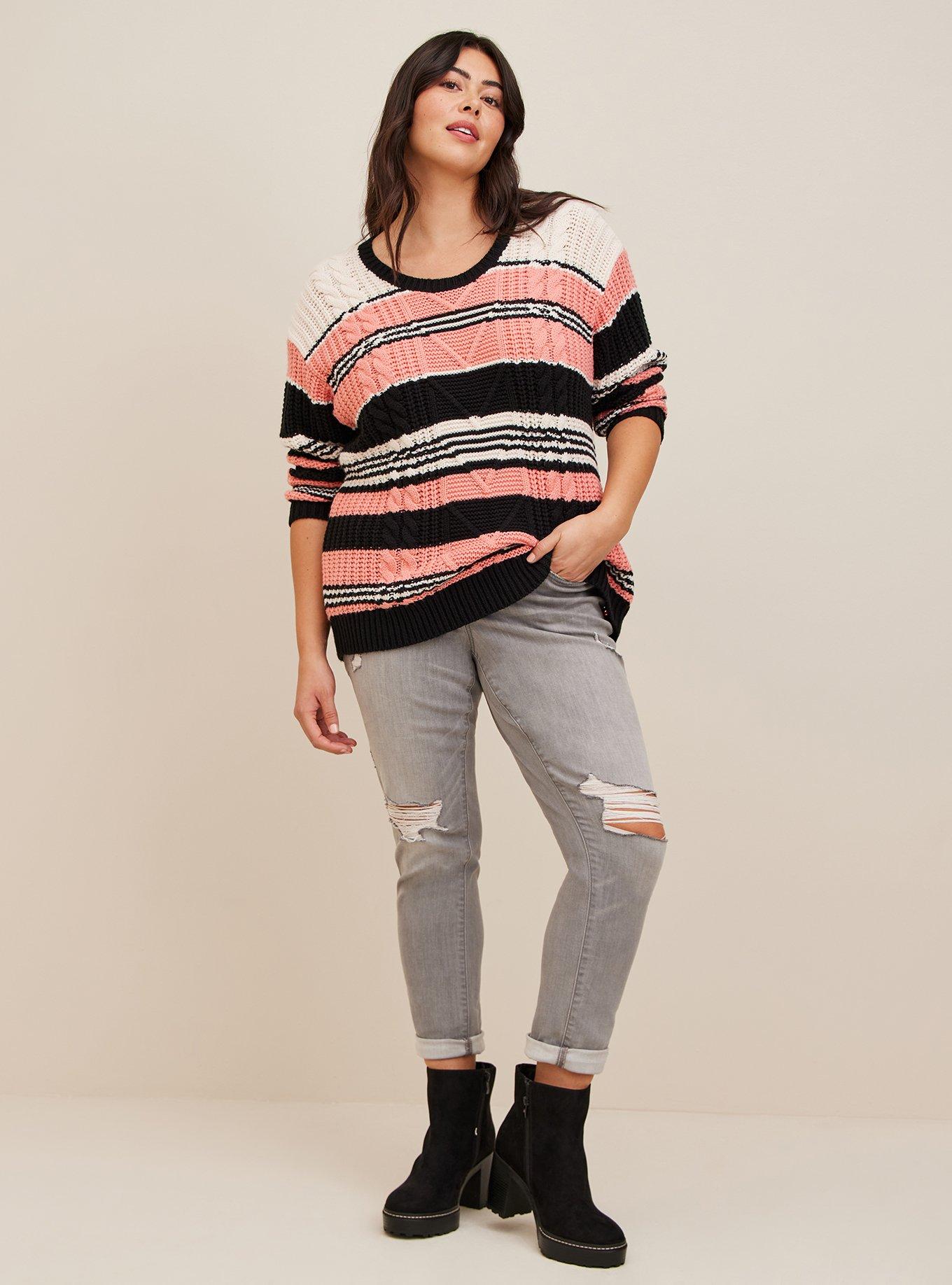 Cable Pullover Tie Back Sweater