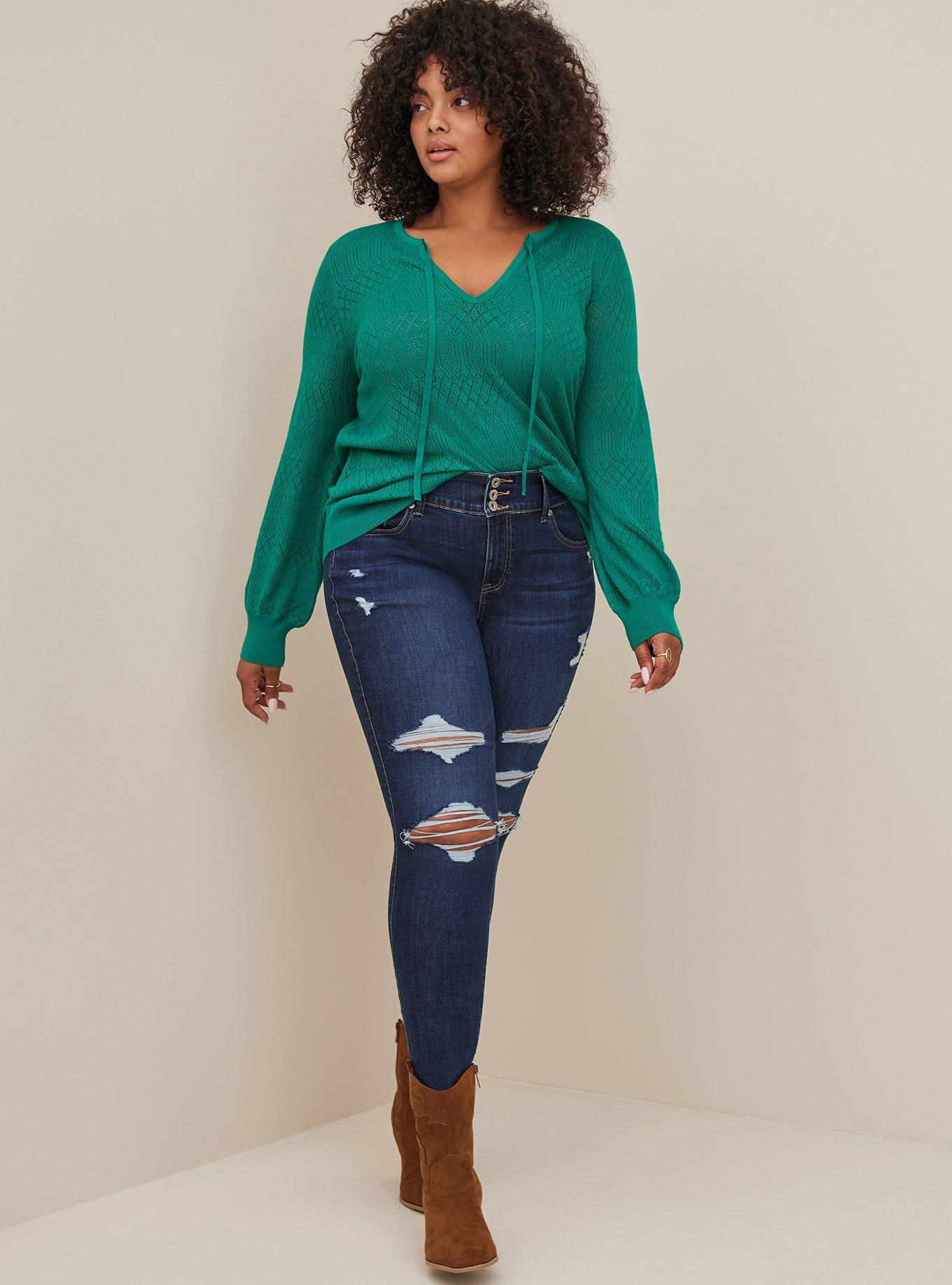 Torrid Solid Green Jeggings Size 24 (Plus) - 61% off