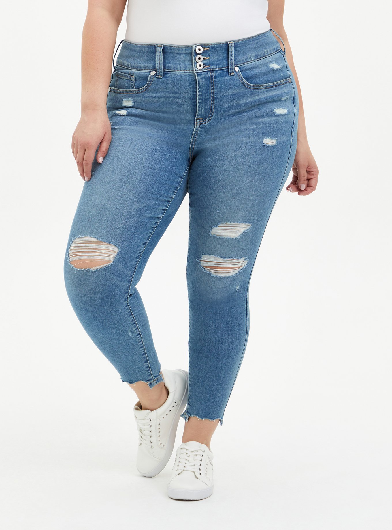 Plus Size - Jegging Skinny Super Soft High-Rise Destructed Jean - Torrid