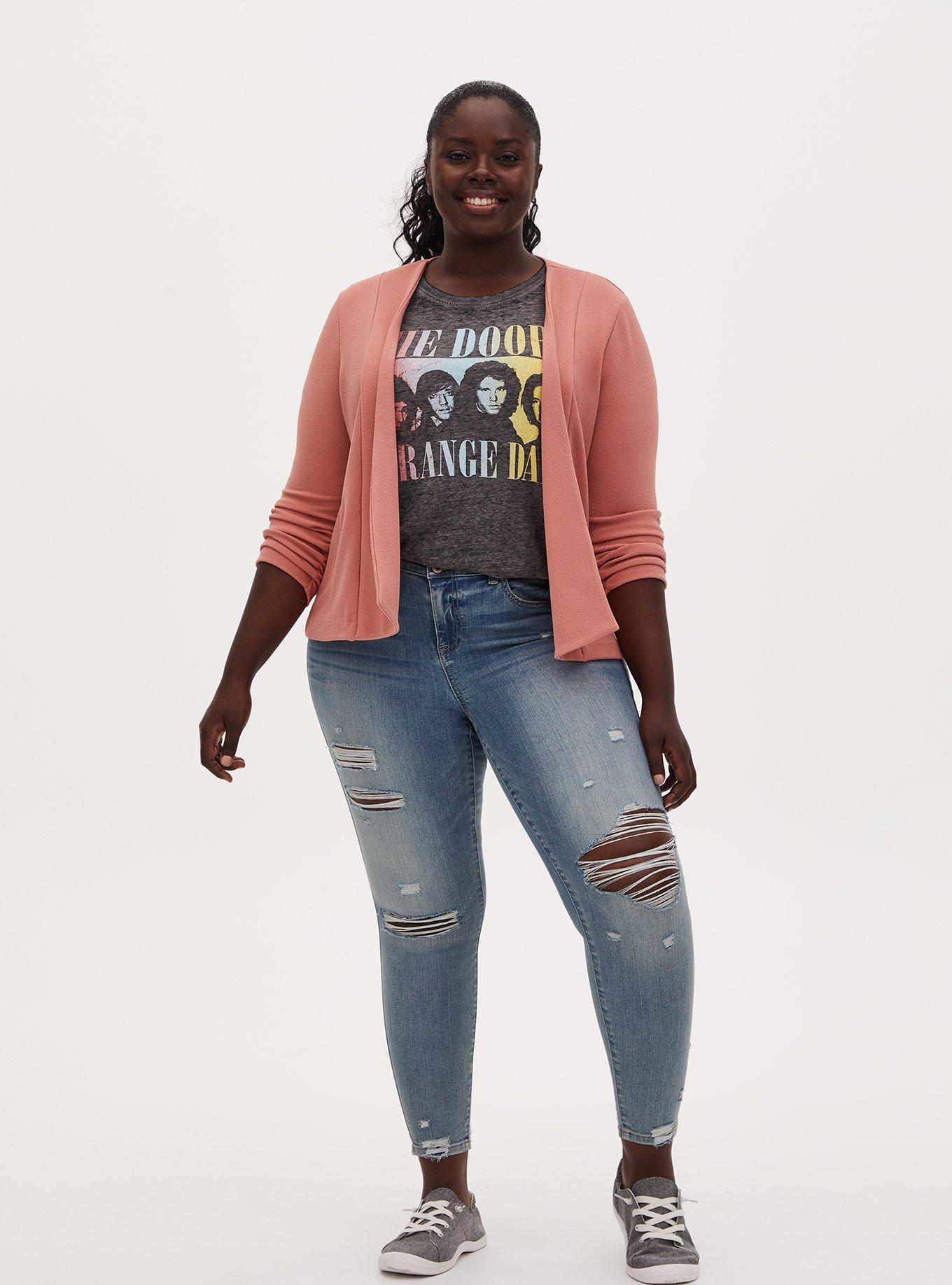 Plus Size Jegging Skinny Super Soft High-Rise Destructed Jean