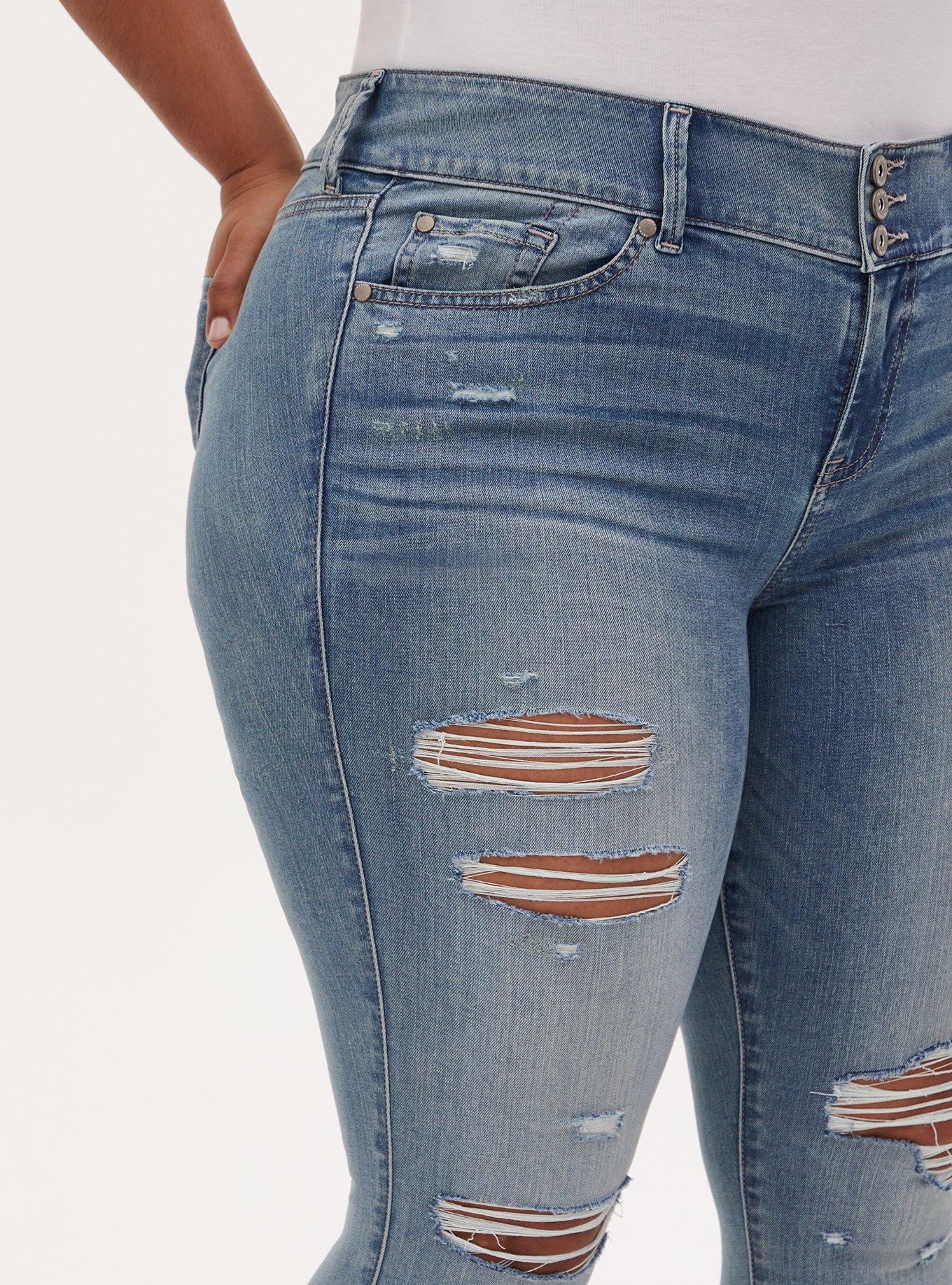 Jegging Skinny Super Soft High-Rise Destructed Jean, MONDAY BLUES, alternate