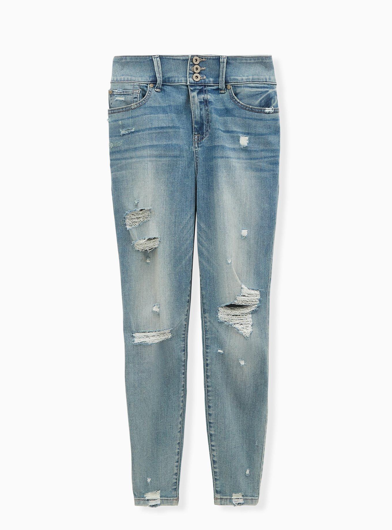 Jegging Skinny Super Soft High-Rise Destructed Jean, MONDAY BLUES, hi-res