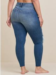 Plus Size Jegging Skinny Super Soft High-Rise Destructed Jean, ANDROMEDA, alternate