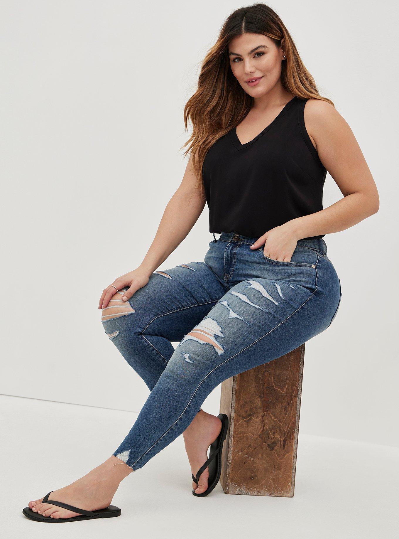 Plus Size - Jegging Skinny Super Soft High-Rise Destructed Jean - Torrid